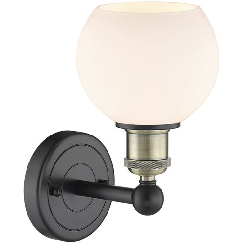 Athens 1 Light 6 inch Black Antique Brass and Matte White Sconce Wall Light