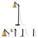 Walden 53 inch 100.00 watt Black Metal and Black Wood Floor Lamp Portable Light