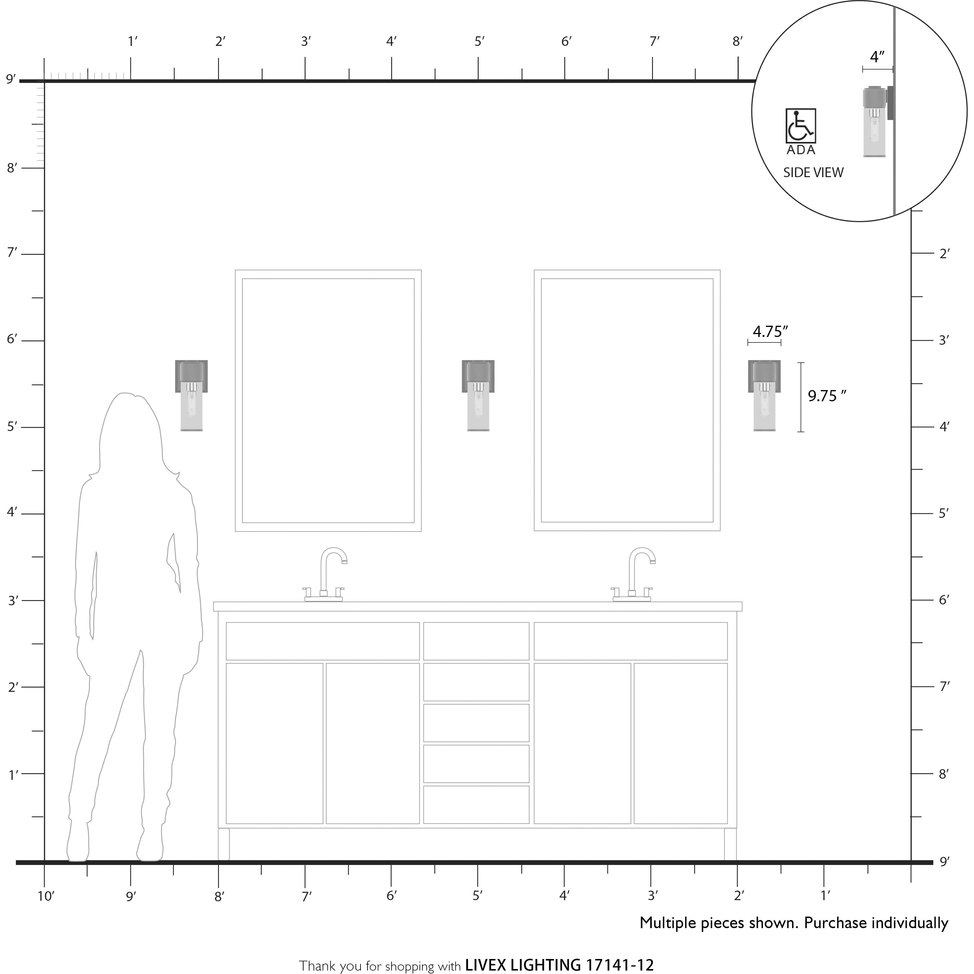 Quincy 1 Light 4.75 inch Satin Brass ADA Wall Sconce Wall Light