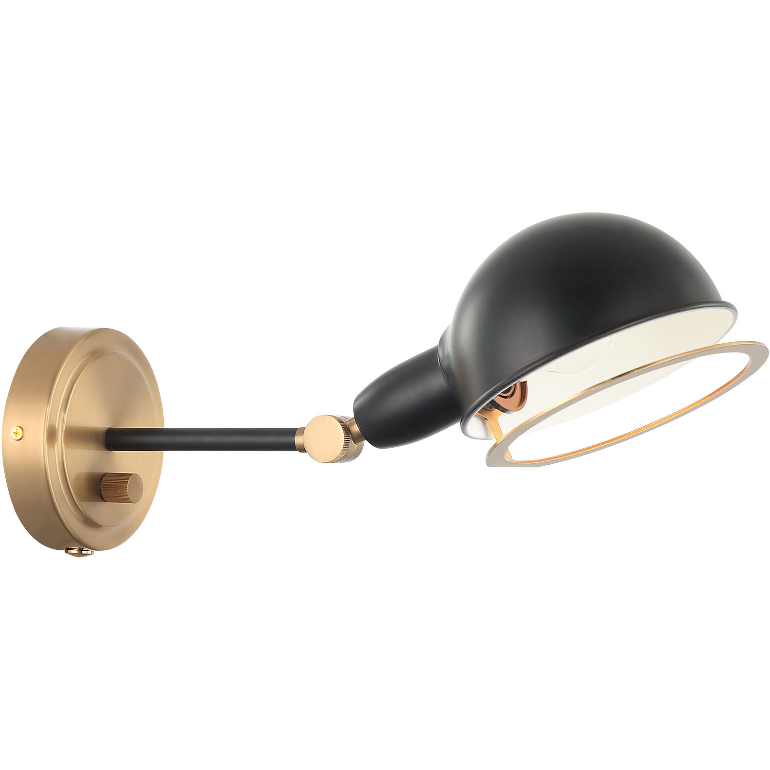 Blare 1 Light 5.88 inch Aged Gold Brass and Black Wall Sconce Wall Light