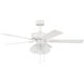 Stellant 52 inch Matte White with Reversible Matte White/Blonde Maple Blades Indoor/Covered Outdoor Ceiling Fan
