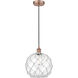 Edison Farmhouse Rope 1 Light 10 inch Antique Copper Mini Pendant Ceiling Light