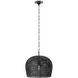 Piero 1 Light 16 inch Satin Black Pendant Ceiling Light, Small