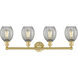 Eaton 4 Light 32.5 inch Satin Gold Bath Vanity Light Wall Light in Clear