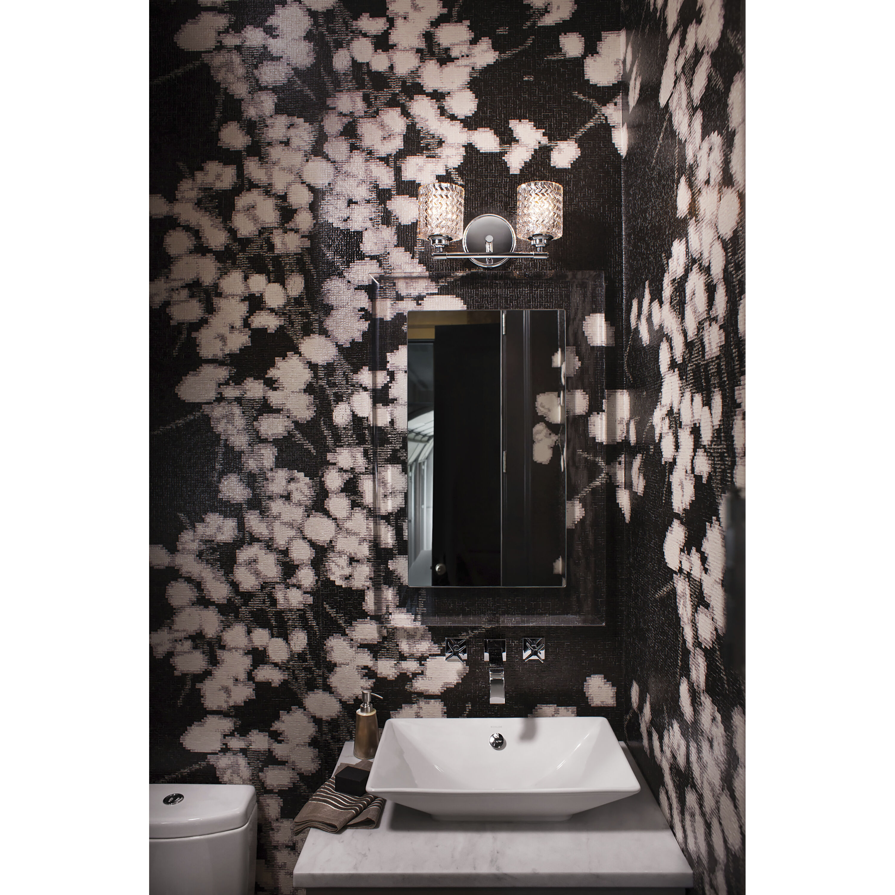 Elle 2 Light 14.5 inch Chrome Vanity Light Wall Light