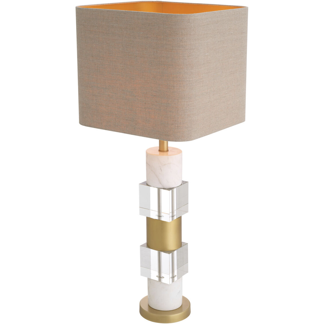 Cullingham 34.25 inch 40 watt Antique Brass Table Lamp Portable Light in White Marble with Antique Brass