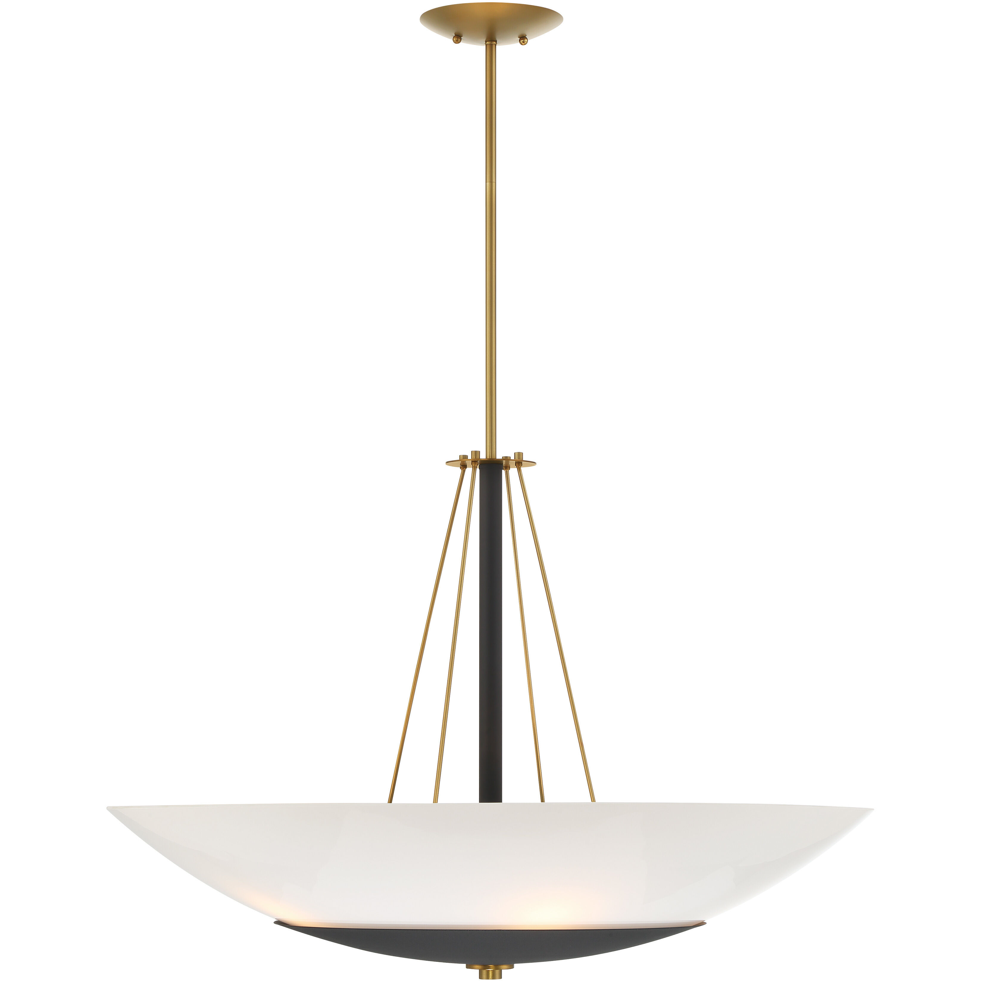 BAX 5 Light 32 inch Sand Coal and Soft Brass Pendant Ceiling Light