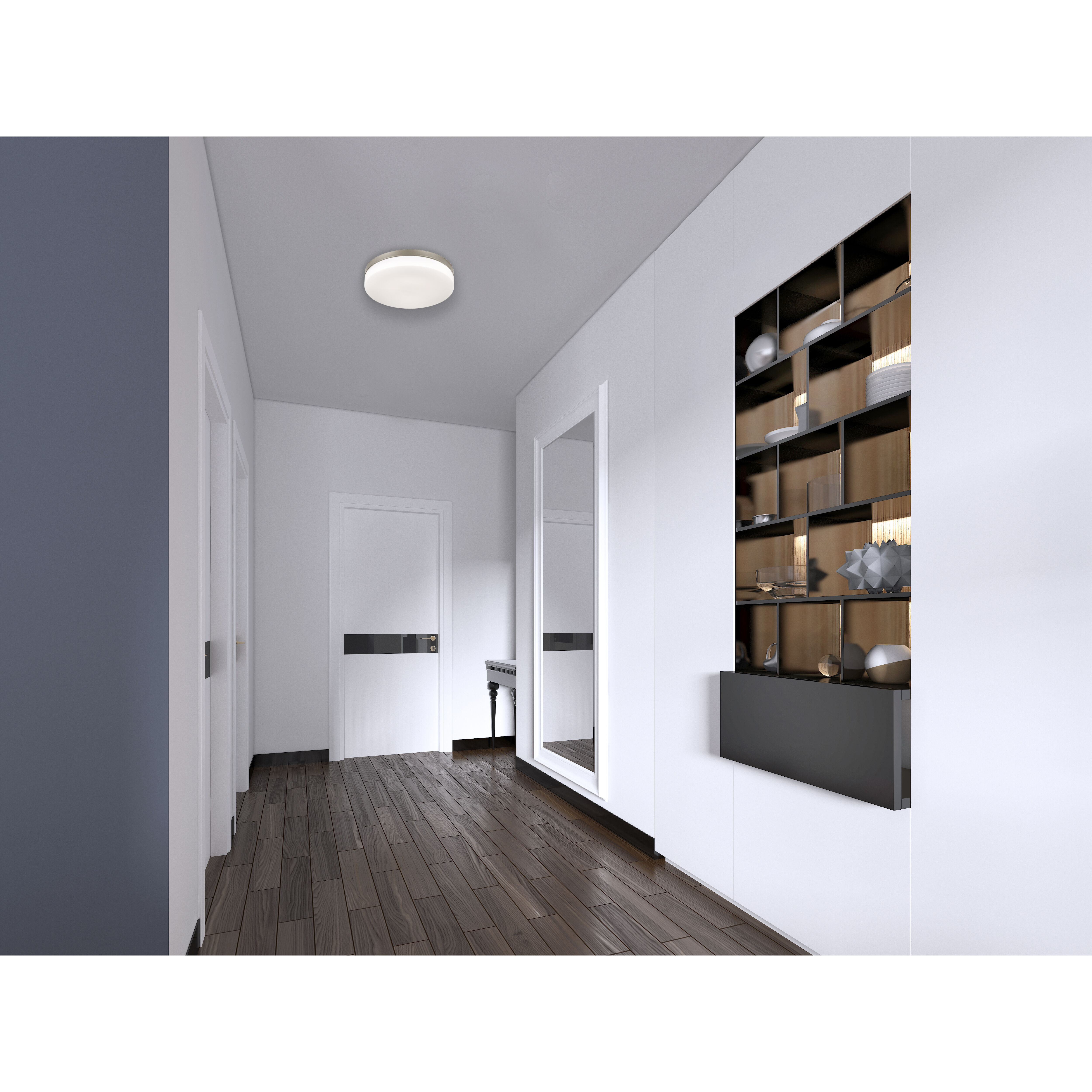 Oscar LED 14 inch Satin Nickel Flush Mount Ceiling Light