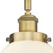 Beacon 3 Light 17.75 inch Brushed Brass Flush Mount Ceiling Light in Matte White