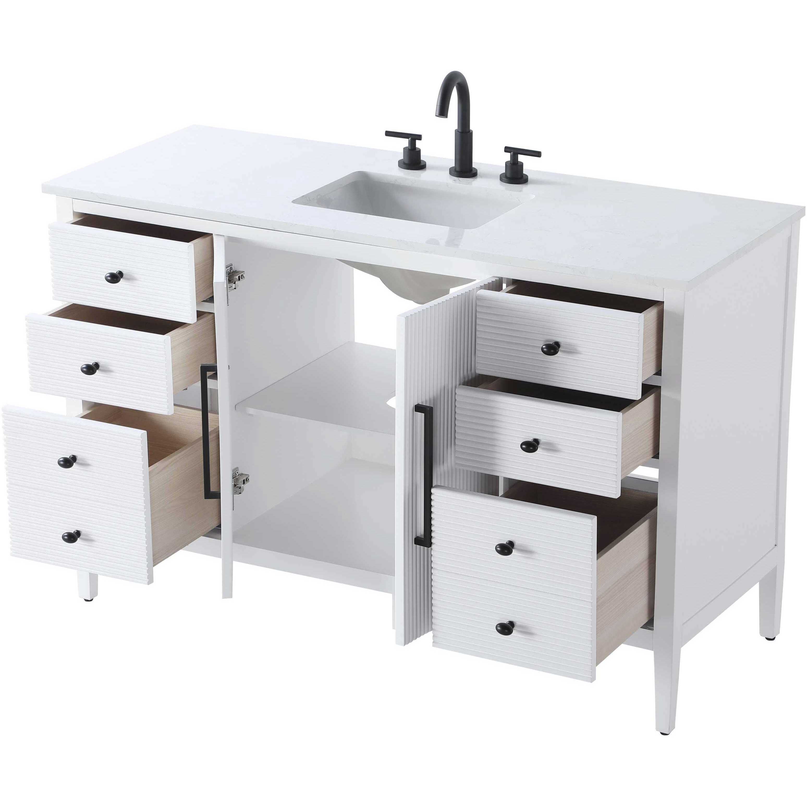 Blakely 54 X 34 inch White Bathroom Vanity Cabinet