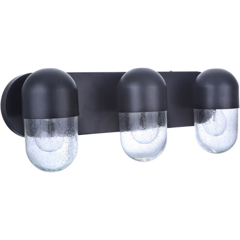 Pill 3 Light 22.5 inch Flat Black Vanity Light Wall Light