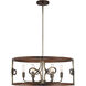 Yorkville 6 Light 24 inch Aged Darkwood/Silver Patina Pendant Ceiling Light