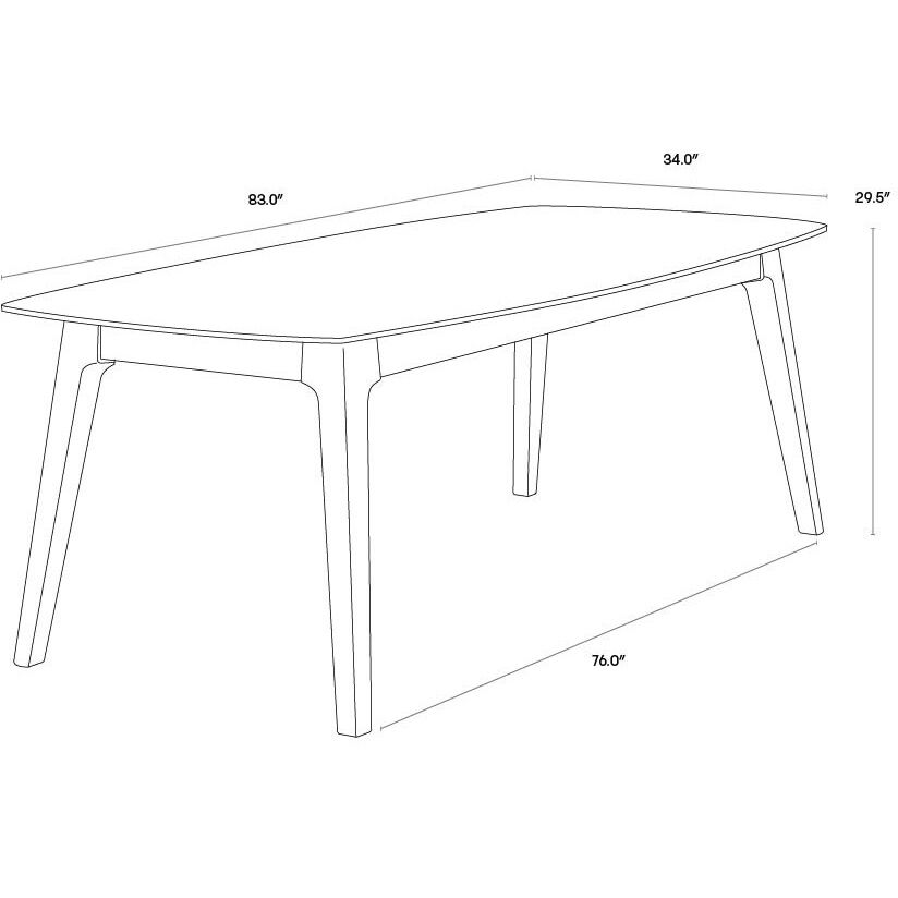 Keldon 82.75 X 41.25 inch White / Grey Dining Table