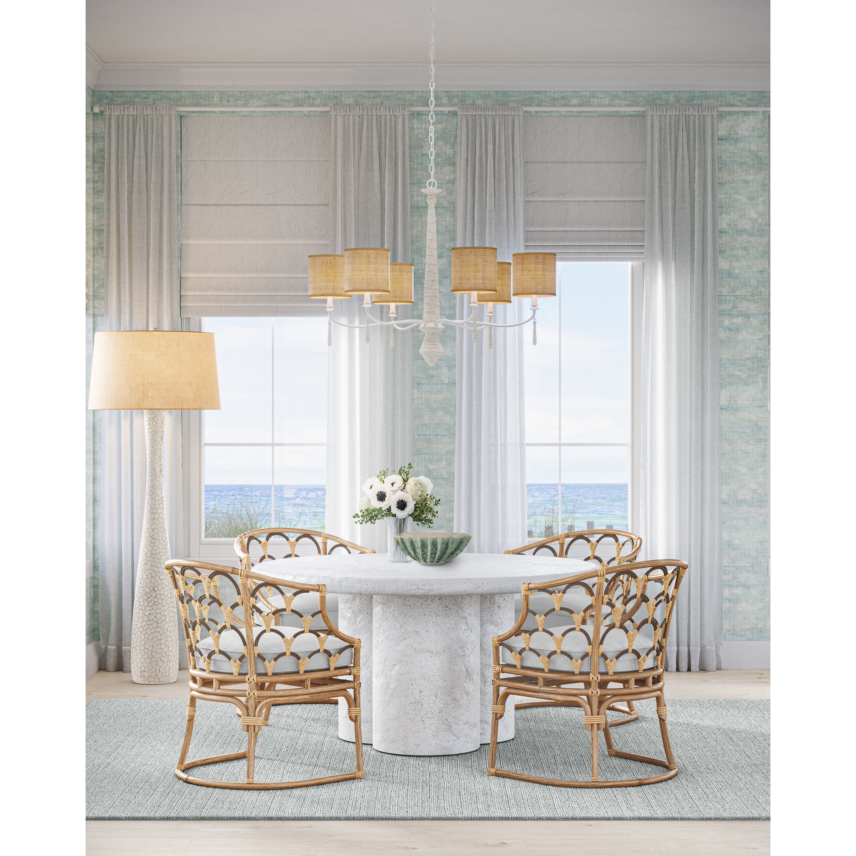 Donnybrook 6 Light 32.5 inch Snow White/White Chandelier Ceiling Light