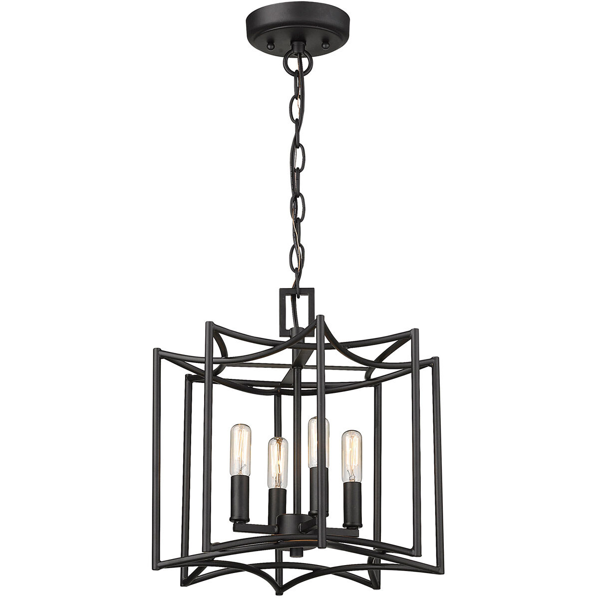 Rhian 4 Light 14 inch Matte Black Pendant Ceiling Light