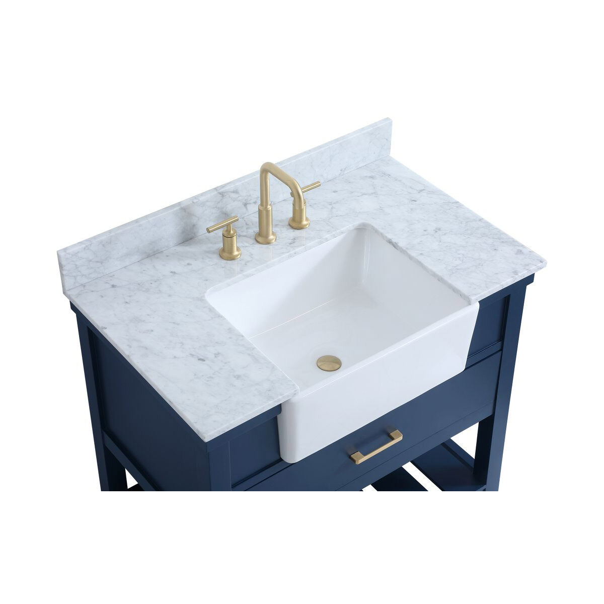 Clement 36 X 22 X 34 inch Blue Bathroom Vanity Cabinet