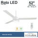 Roto 52 inch Flat White Ceiling Fan