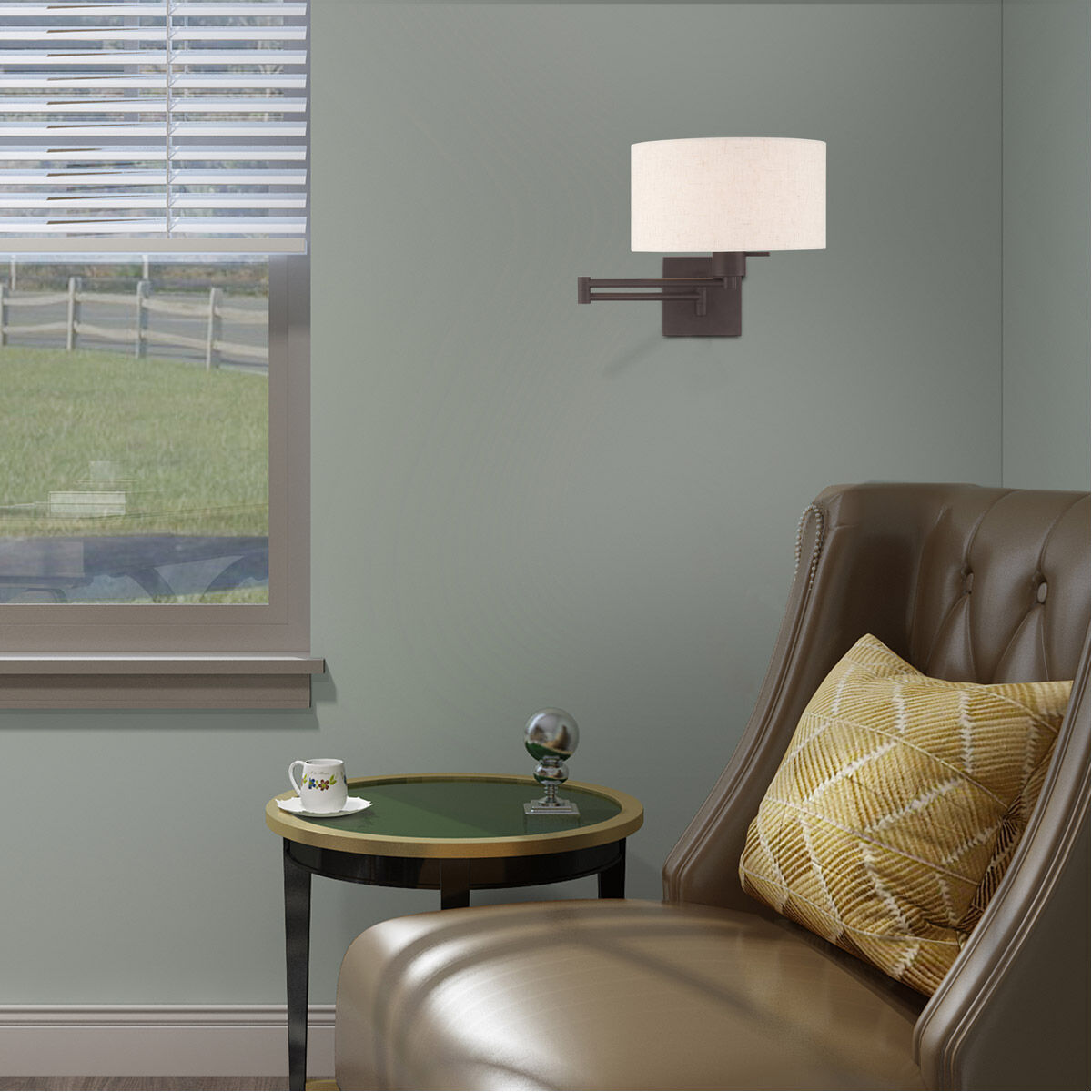 Allison 24 inch 100.00 watt Bronze Swing Arm Wall Lamp Wall Light