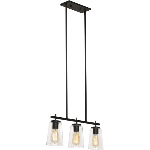 Joanna 3 Light 5 inch Textured Black Linear Pendant Ceiling Light