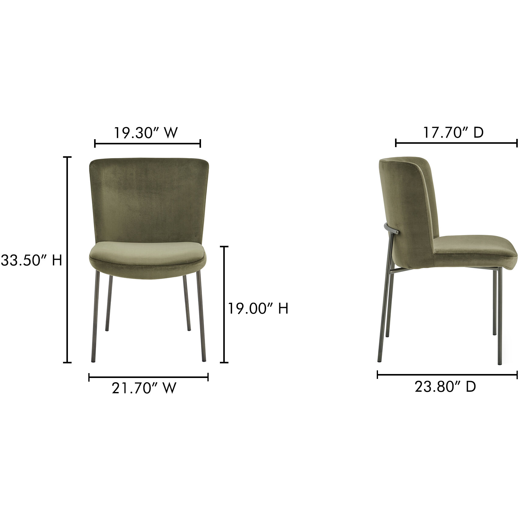 Early Green Dining Chair, Set Of Two