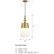 Ava 1 Light 10 inch Brushed Gold Pendant Ceiling Light