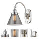 Franklin Restoration Cone LED 8 inch Polished Nickel Sconce Wall Light in Light Smoke Glass