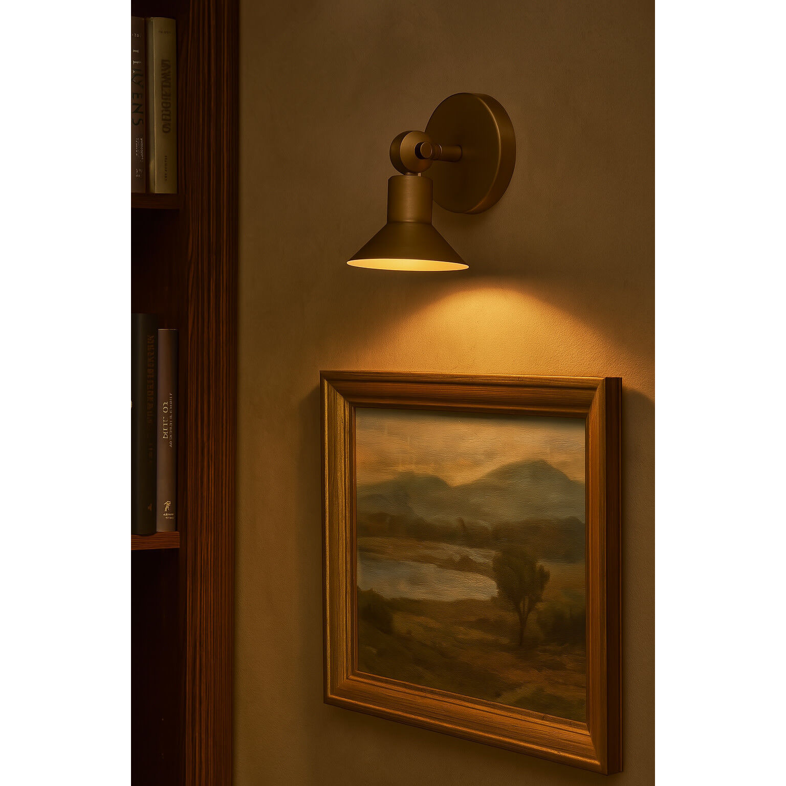Dom 7 inch 9.00 watt Heritage Brass Adjustable Sconce Wall Light, Small
