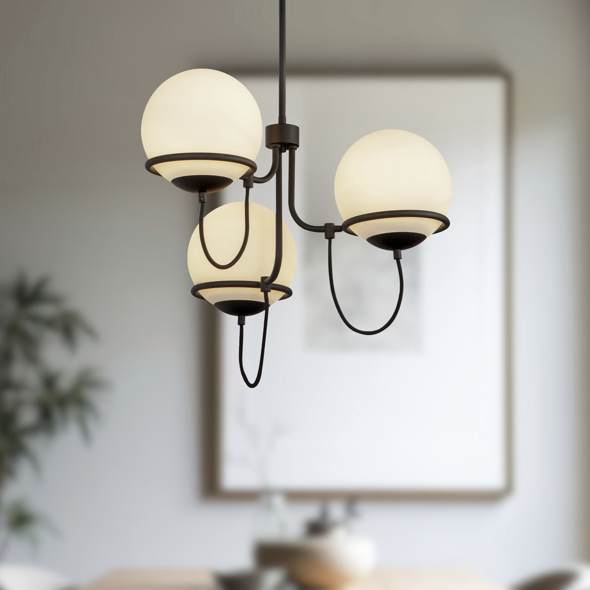 Alora Mood Alba 3 Light 22.88 inch Matte Black Chandelier Ceiling Light