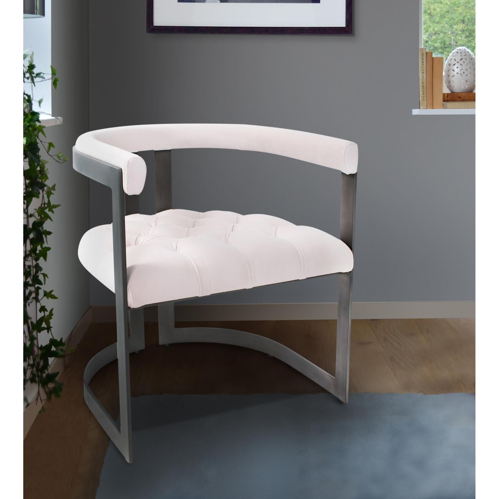 Bantry Cream and Gunmetal Armchair