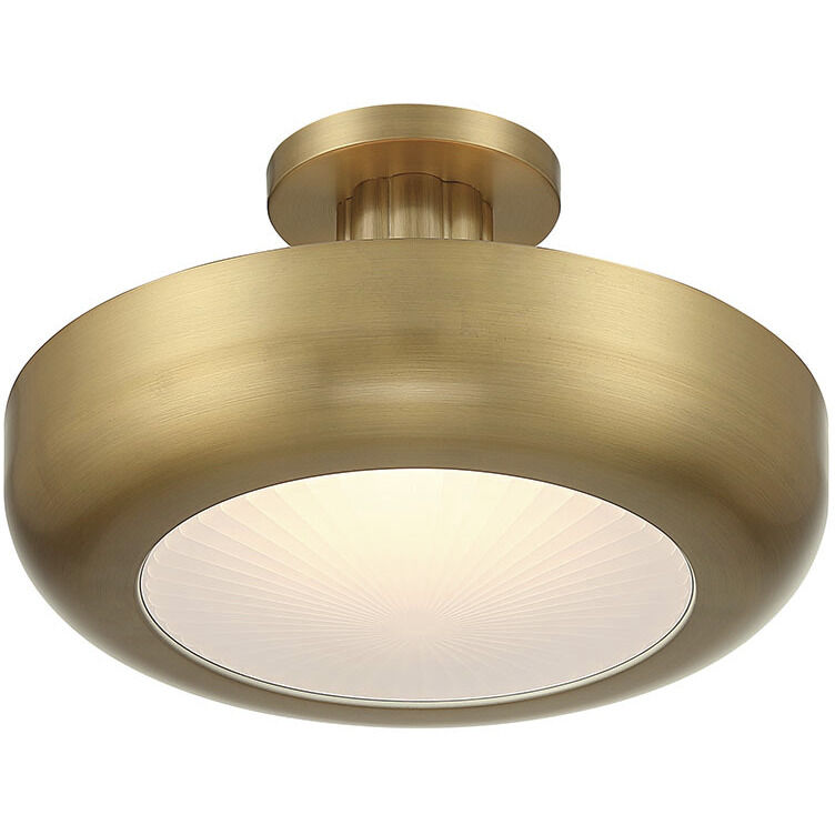 Macey LED 16 inch Antique Brass Semi-Flush Mount Ceiling Light