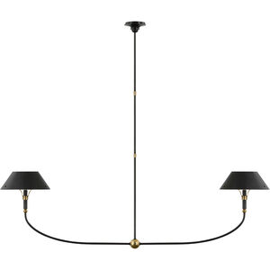 Thomas O'Brien Turlington Linear Chandelier Ceiling Light in Bronze and Hand-Rubbed Antique Brass, XL