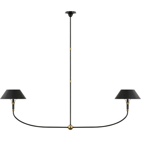 Thomas O'Brien Turlington LED 68 inch Bronze and Hand-Rubbed Antique Brass Linear Chandelier Ceiling Light, XL