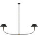 Thomas O'Brien Turlington LED 68 inch Bronze and Hand-Rubbed Antique Brass Linear Chandelier Ceiling Light, XL
