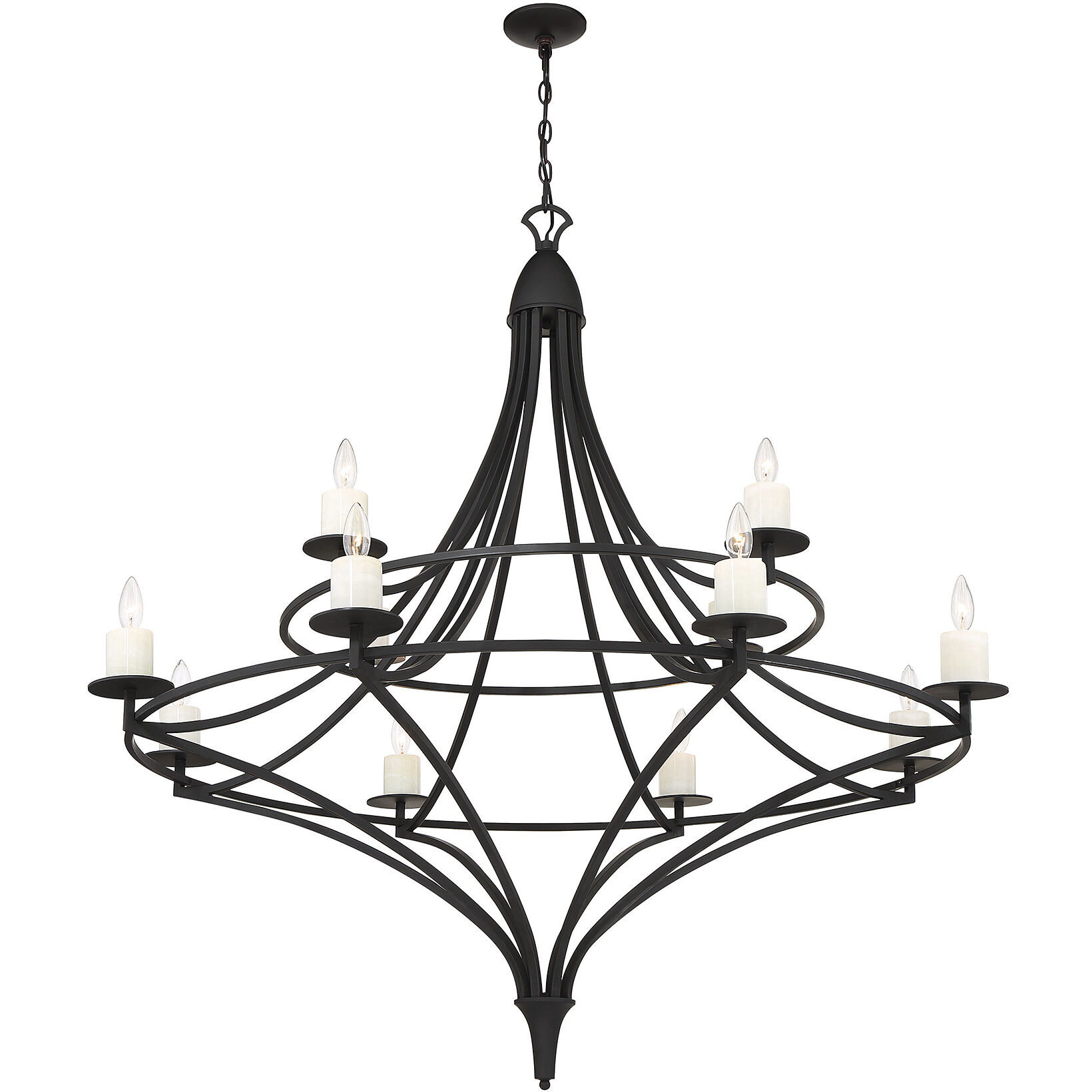 Director 12 Light 50 inch Matte Black Chandelier Ceiling Light