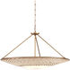 Monsoon 3 Light 40 inch Antique Brass/Natural Rope Chandelier Ceiling Light
