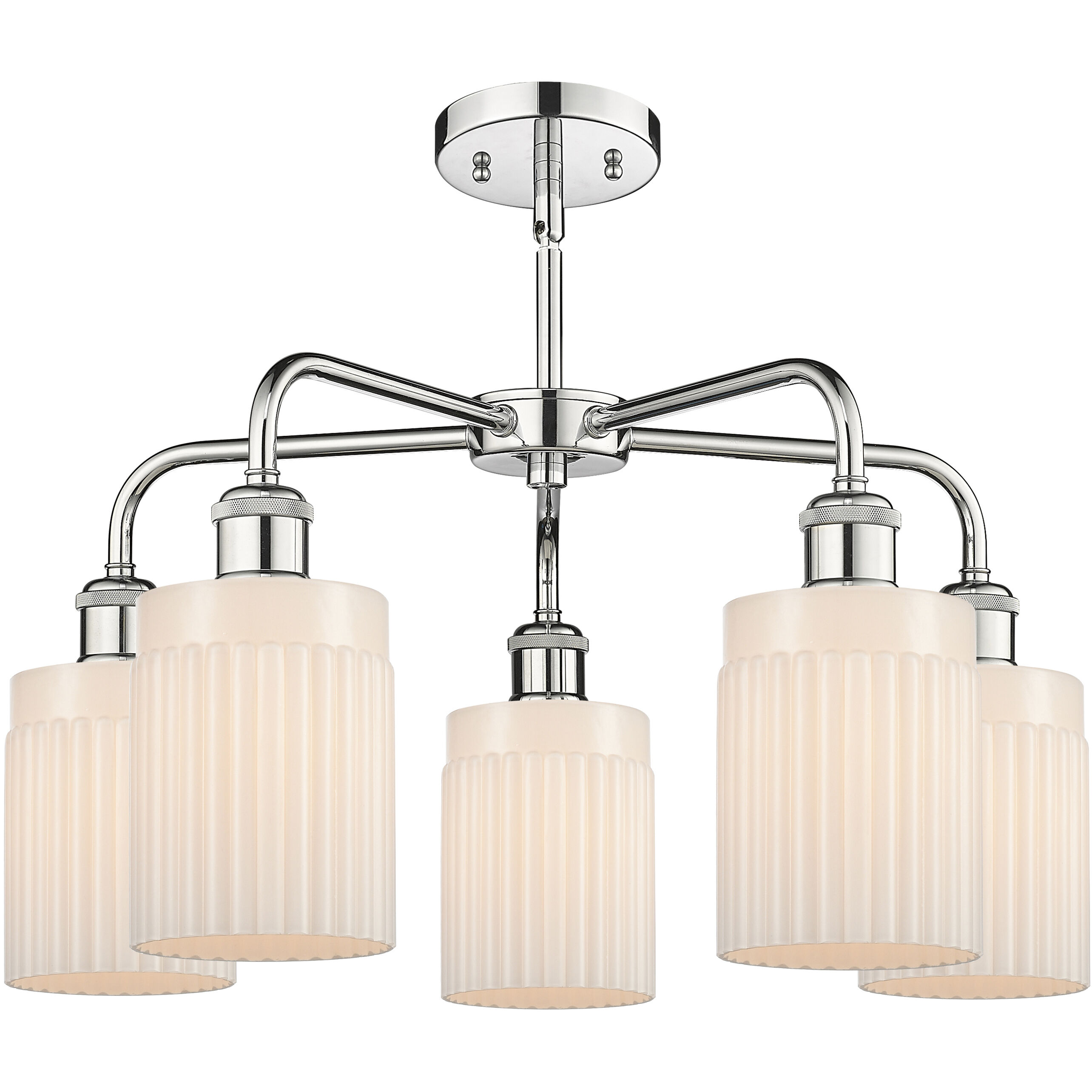 Hadley 5 Light 22.5 inch Polished Chrome Chandelier Ceiling Light in Matte White