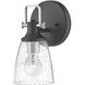 Easton 1 Light 6.25 inch Black with Chrome Vanity Light Wall Light in Black/Chrome