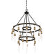 Campbell 21 Light 33.25 inch Vintage Black with Warm Brass Chandelier Ceiling Light