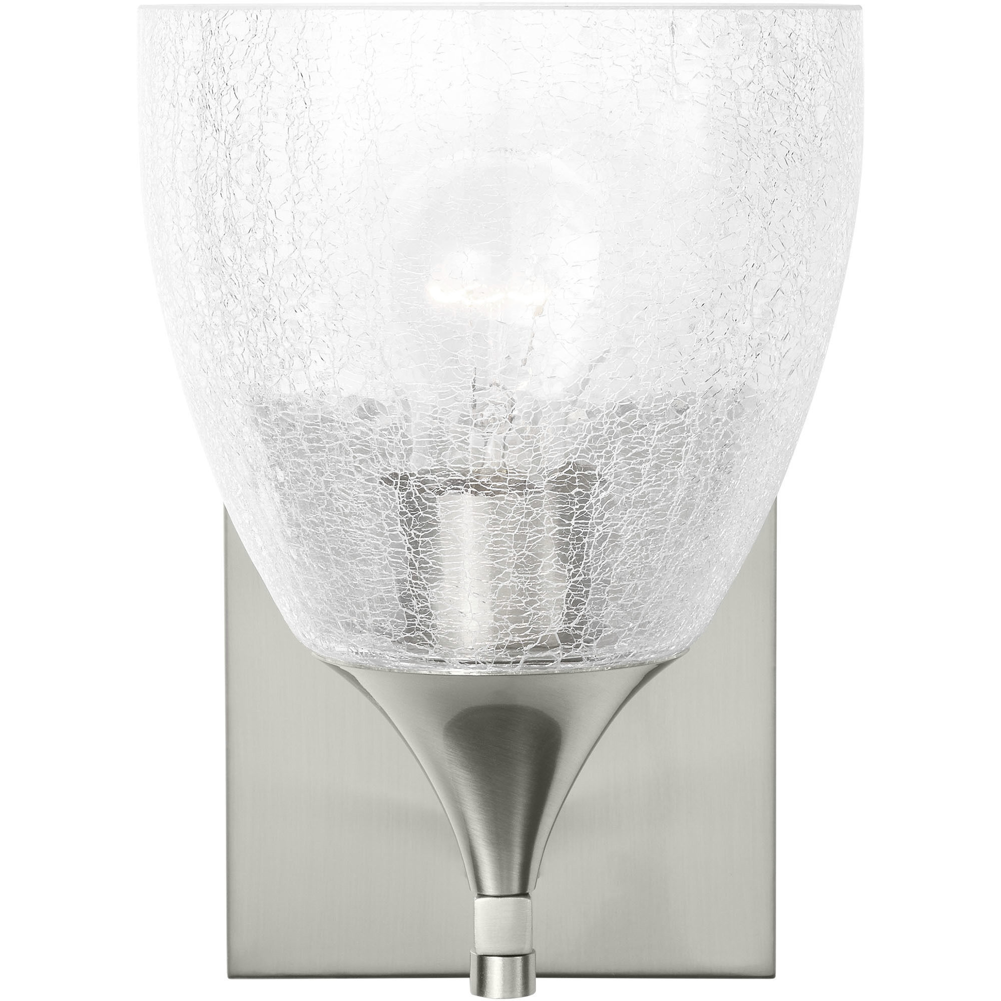 Drew & Jonathan Toffino 1 Light 6 inch Brushed Nickel Sconce Wall Light in Clear Crackle Glass, Small