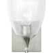 Drew & Jonathan Toffino 1 Light 6 inch Brushed Nickel Sconce Wall Light in Clear Crackle Glass, Small