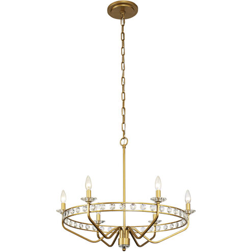 Monroe 6 Light 30 inch Antique Gold Chandelier Ceiling Light