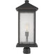 Portland 1 Light 24 inch Oil Rubbed Bronze Outdoor Post Mount Fixture in Clear Seedy Glass, 12