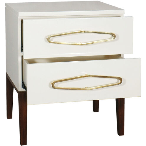 Bang White with Brown and Brass Chest