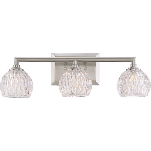 Serena 3 Light 20 inch Brushed Nickel Bath Light Wall Light, Large