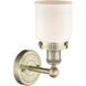 Bell Sconce Wall Light in Antique Brass, Matte White