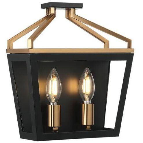 Mavonshire Wall Sconce Wall Light in Black and Aged Gold Brass