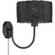 Erma 1 Light 9 inch Matte Black Wall Sconce Wall Light