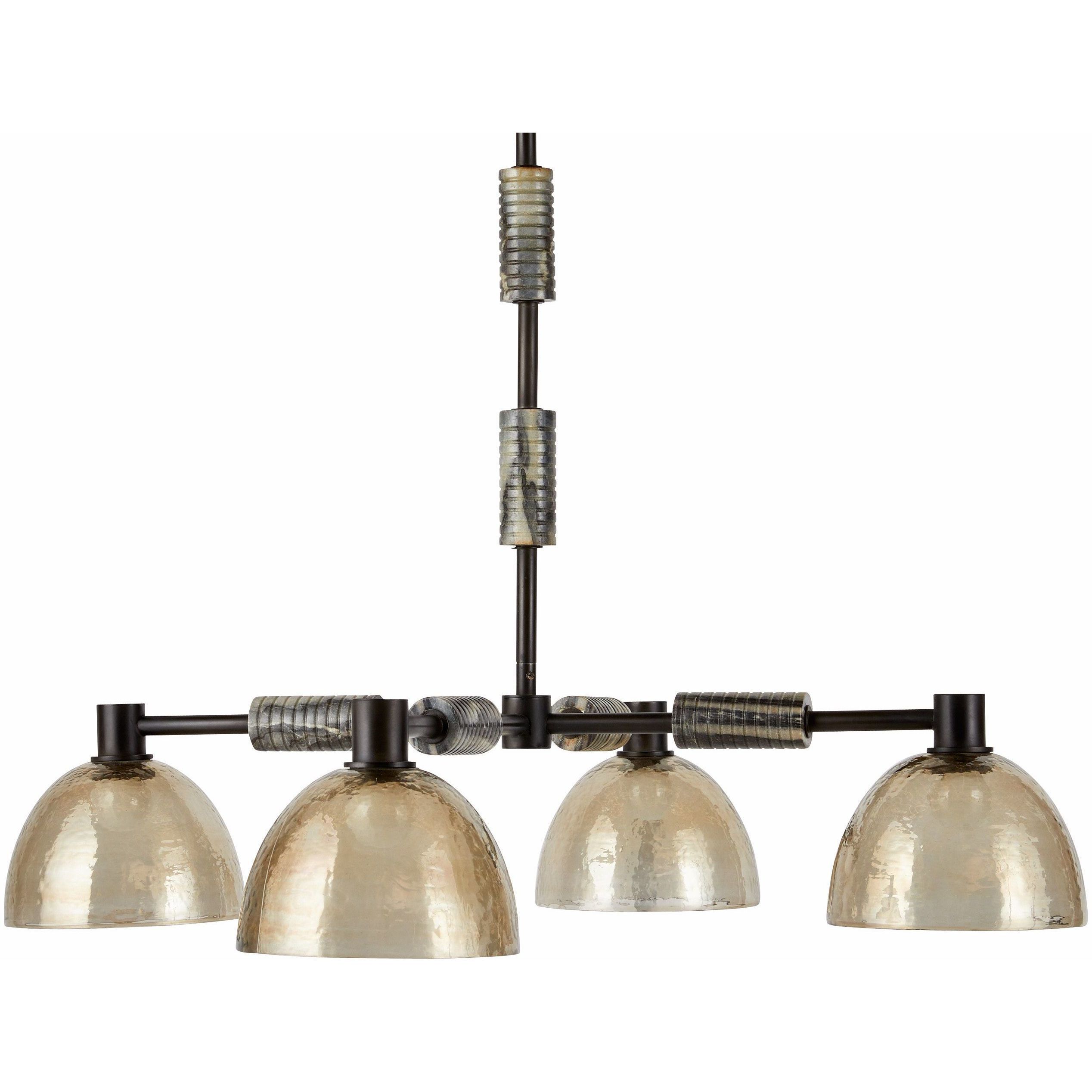 Eli 4 Light 34 inch Blackened Iron Chandelier Ceiling Light