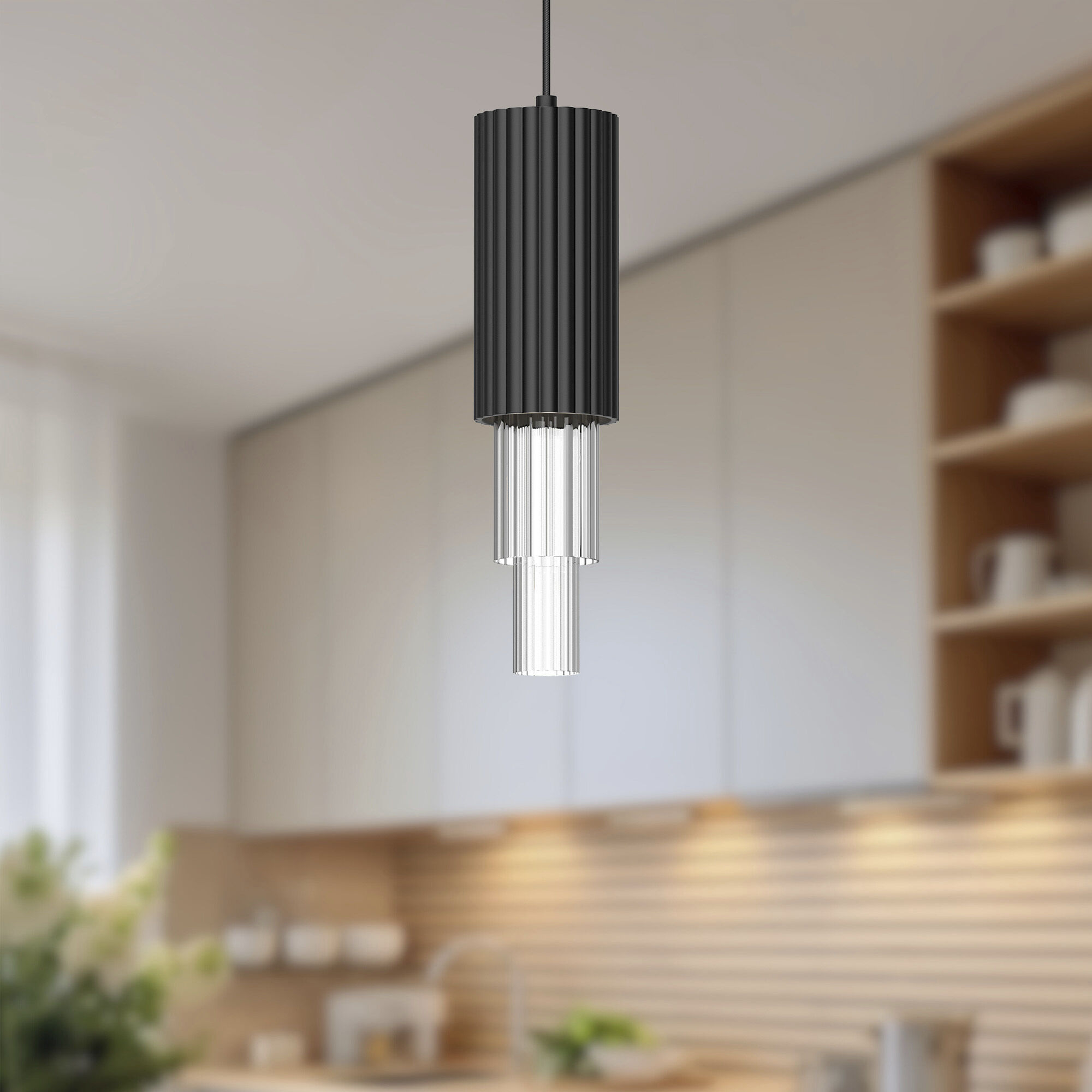 Alora Mood Bordeaux Pendant Ceiling Light in Matte Black