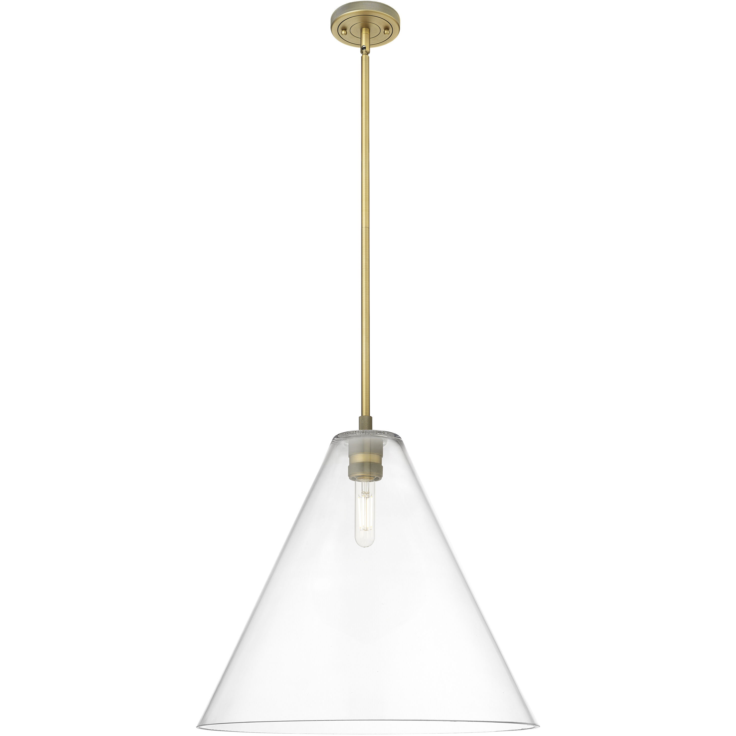 Crown Point 1 Light 16 inch Brushed Brass Pendant Ceiling Light in Clear Glass